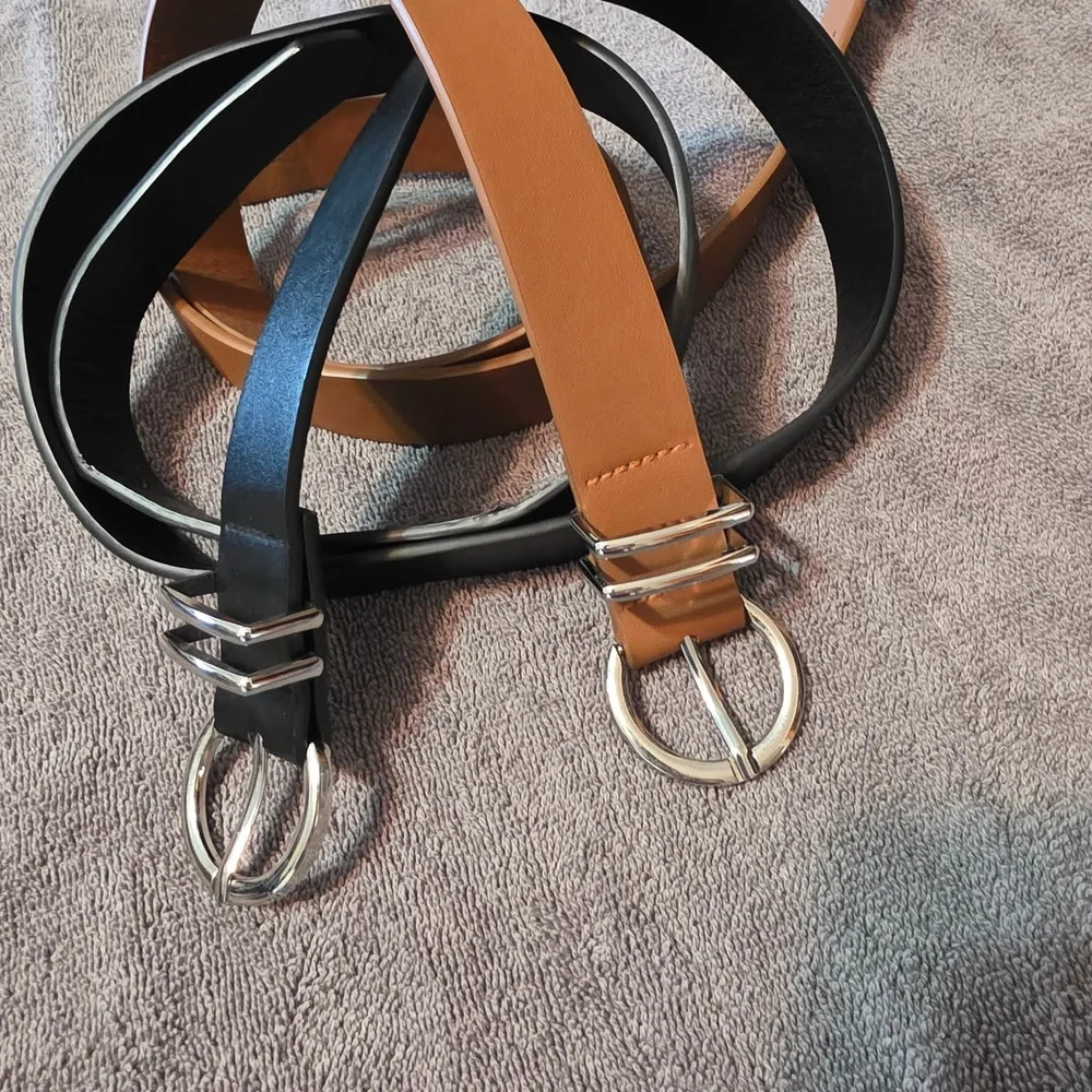 Elegant Black and Tan Belt Set - Picture 1 of 1